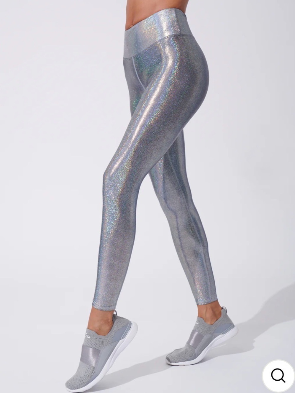 Heroine Sport Marvel Legging Metallic Silver Holographic Seamless Size S